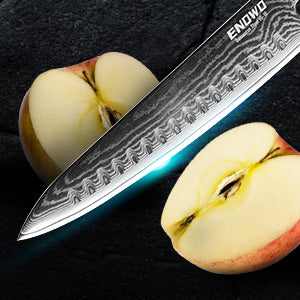 Damascus Chef Knife 8 Inch with Clad Dimple